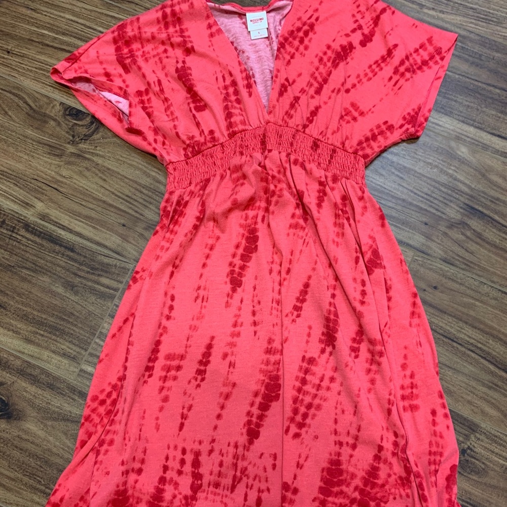 Mossimo red tie dye coverup size Small